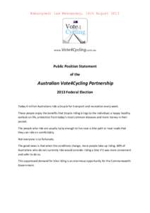 Microsoft Word - Australian Bicycle Sector National Partnership Proposal final