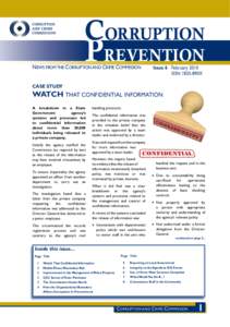 CORRUPTION  PREVENTION NEWS FROM THE CORRUPTION AND CRIME COMMISSION