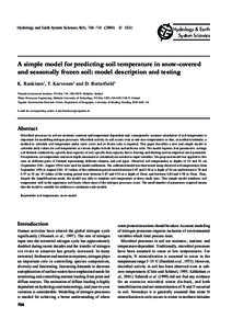 Hydrology Earth System Sciences, 8(4), 706K. Rankinen,and T. Karvonen