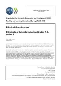 [Placeholder for identification label[removed]x 35 mm) Organization for Economic Cooperation and Development (OECD) Teaching and Learning International Survey (TALIS) 2013