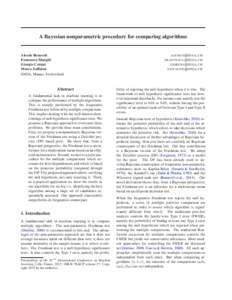 A Bayesian nonparametric procedure for comparing algorithms