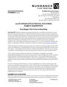 Cinema of Canada / Sundance Institute / Yung Chang / Film festival / Sundance Channel / Slamdance Film Festival / Sundance Film Festival / Cinema of the United States / Utah