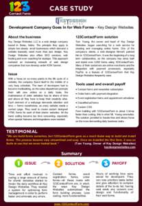 CASE STUDY Development Company Goes In for Web Forms - Key Design Websites About the business 123ContactForm solution