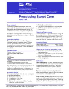 United States Department of Agriculture Risk Management Agency February[removed]COMMODITY INSURANCE FACT SHEET