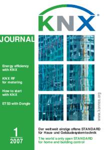 ®  JOURNAL Energy efficiency with KNX KNX RF