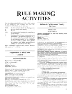 RULE MAKING ACTIVITIES Each rule making is identified by an I.D. No., which consists of 13 characters. For example, the I.D. No. AAM[removed]E indicates the following: