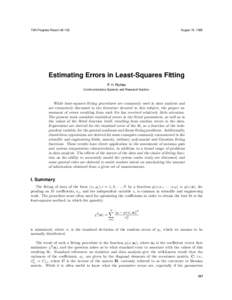 TDA Progress Report[removed]August 15, 1995 Estimating Errors in Least-Squares Fitting P. H. Richter