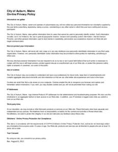 Privacy / Internet / HTTP cookie / Online Privacy Protection Act / Personally identifiable information / P3P / In re Gateway Learning Corp. / Internet privacy / Ethics / Computing