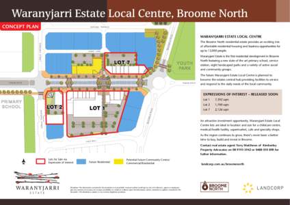 Waranyjarri Estate Local Centre, Broome North CONCEPT PLAN SARIAGO TERRACE  LA R