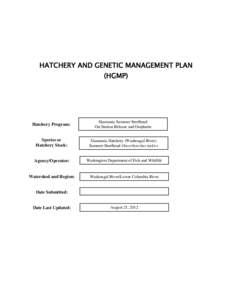 HATCHERY AND GENETIC MANAGEMENT PLAN