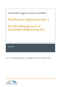 Intermodal Logistics Centre at Enfield  Modification Application No. 5 On Site Management of Unsuitable Engineering Fill