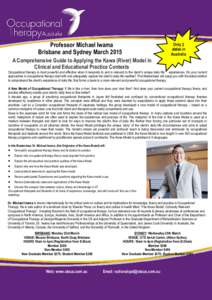 Professor Michael Iwama Brisbane and Sydney March 2015 Only 2 dates in Australia