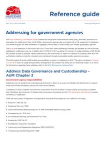 Reference guide April 2015 | ISSNwww.gnb.nsw.gov.au  Addressing for government agencies