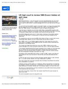 AFP_ US high court to review 1989 Exxon Valdez oil spill case