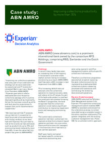 Royal Bank of Scotland Group / Santander Group / Experian / AMRO / Credit card / Tallyman / Financial economics / Credit / ABN AMRO