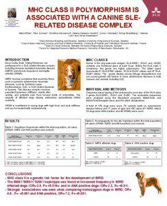 MHC CLASS II POLYMORPHISM IS ASSOCIATED WITH A CANINE SLERELATED DISEASE COMPLEX