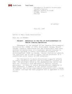 Reduction in the use of Dichloromethane in Tablet Coating Operations