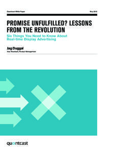 Quantcast White Paper  May 2012 PROMISE UNFULFILLED? LESSONS FROM THE REVOLUTION