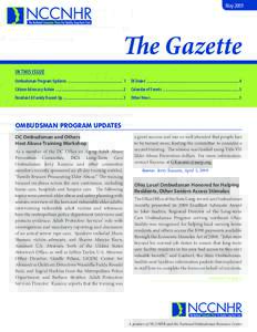 May[removed]The Gazette In This Issue Ombudsman Program Updates .................................................. 1 DC Doins’ .................................................................................... 4 Citize