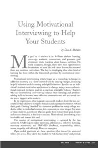 Using Motivational Interviewing to Help Your Students by Lisa A. Sheldon  M