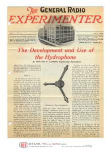 The Development and Use of the Hydrophone - GenRad Experimenter May 1928