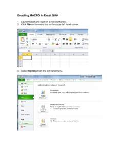 Enabling MACRO in Excel2010