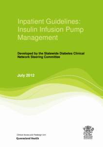 Inpatient Guidelines: Insulin Infusion Pump Management | Clinical Access and Redesign Unit