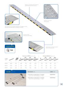 Struttura in alluminio ad alta resistenza. High resistance aluminium structure. Bugnatura antiscivolo. Non-slip ashlar.