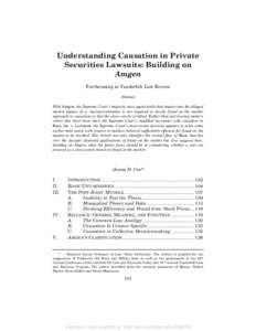 Understanding Causation in Private Securities Lawsuits: Building on Amgen