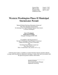 Western Washington Phase II Municipal Stormwater Permit