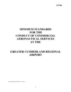 [removed]MINIMUM STANDARDS FOR THE CONDUCT OF COMMERCIAL AERONAUTICAL SERVICES