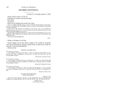 216  JOURNAL OF THE SENATE THE THIRTY-SEVENTH DAY CARSON CITY (Tuesday), March 13, 2007