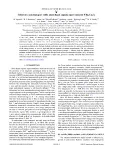PHYSICAL REVIEW B 85, [removed]Coherent c-axis transport in the underdoped cuprate superconductor YBa2 Cu3 Oy B. Vignolle,1 B. J. Ramshaw,2 James Day,2 David LeBoeuf,1 St´ephane Lepault,1 Ruixing Liang,2,3 W. N. H