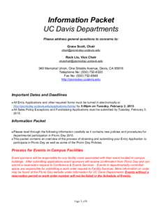    Information Packet   UC Davis Departments    Please address general questions to concerns to: 
