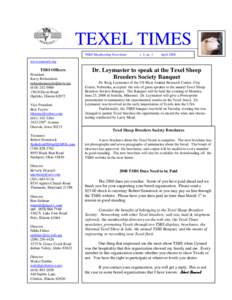 TEXEL TIMES TSBS Membership Newsletter v. 5, no. 3  April 2008