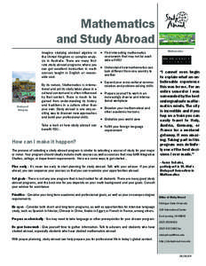 Mathematics and Study Abroad Imagine studying abstract algebra in