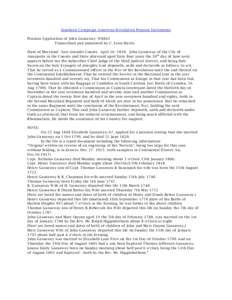 Southern Campaign American Revolution Pension Statements Pension Application of John Gassaway: W8842 Transcribed and annotated by C. Leon Harris State of Maryland Ann Arundel County April 16: 1818. John Gassaway of the C