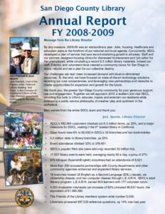 San Diego County Library  Annual Report FYMessage from the Library Director