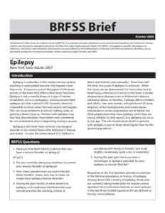 BRFSS Brief Number 0909, Epilepsy New York State Adults 2007