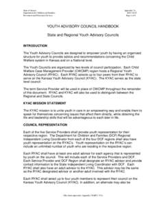 KANSAS YOUTH ADVISORY COUNCIL Handbook