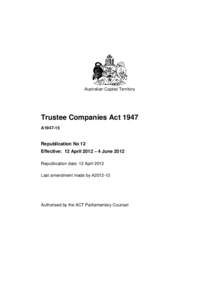Trustee Companies Act 1947