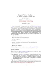 Support Vector Machines  ∗ The Interface to libsvm in package e1071 by David Meyer