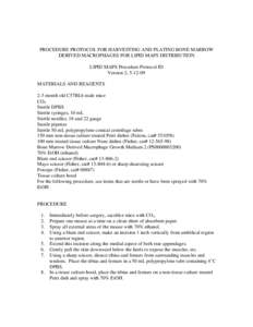 Microsoft Word - PROCEDURE PROTOCOL FOR HARVESTING AND PLATING BONE MARROW DERIVED MACROPHAGES FOR LIPID MAPS DISTRIBUTION Vers