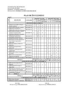 UNIVERSITATEA DIN PETROŞANI FACULTATEA DE MINE DOMENIUL : INGINERIA MEDIULUI SPECIALIZAREA: INGINERIA VALORIFICĂRII DEŞEURILOR