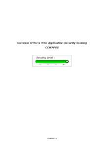 Common Criteria Web Application Security Scoring - CCWAPSS 1.1