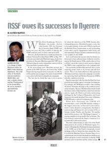 TANZANIA  NSSF owes its successes to Nyerere By Alfred Ngotezi Senior Public Relations Officer, National Social Security Fund (NSSF)