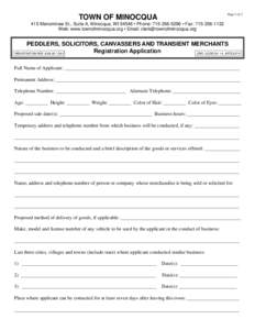 Page 1 of 2  TOWN OF MINOCQUA 415 Menominee St., Suite A, Minocqua, WI 54548 • Phone:  • Fax: Web: www.townofminocqua.org • Email: 