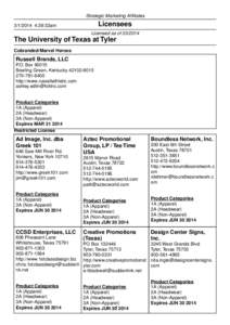 Strategic Marketing Affiliates  Licensees[removed]:39:32am