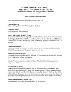 East St. Louis School District 189 Financial Oversight Panel Meeting Minutes - January 28, 2013
