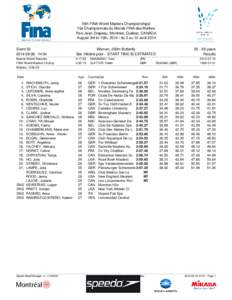 FINA / Water polo / World record progression 50 metres breaststroke / World record progression 50 metres butterfly / Sports / Recreation / Competitive diving